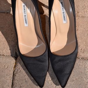 Manolo Blahnik BB Pump Black Satin size 9 or 40
